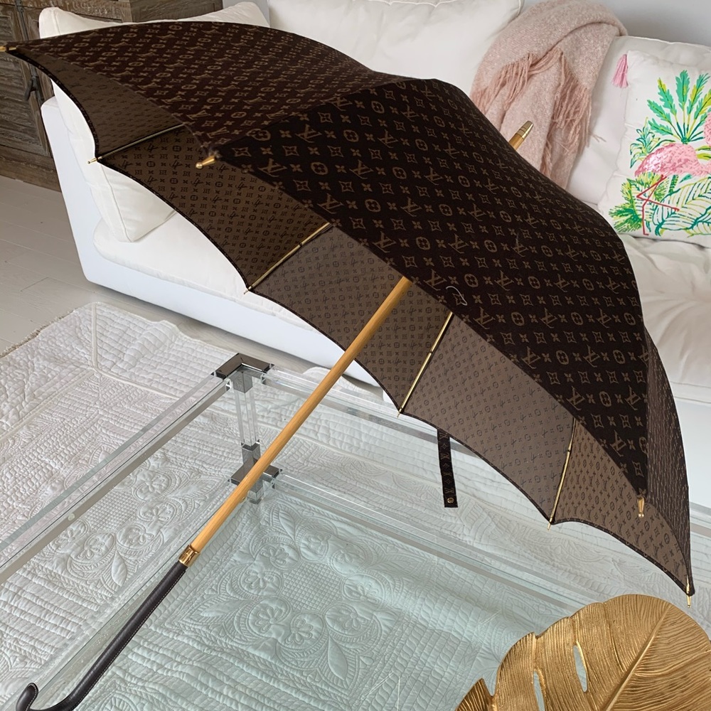 Authentic Louis Vuitton Umbrella Gold trim